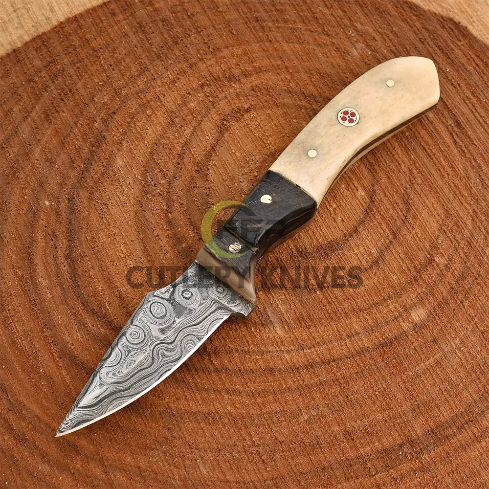 3 piece set Handmade Custom Raindrop Damascus steel three knives-Gift For Hunters, Personalized Gift Knife, Groomsmen Knives Set